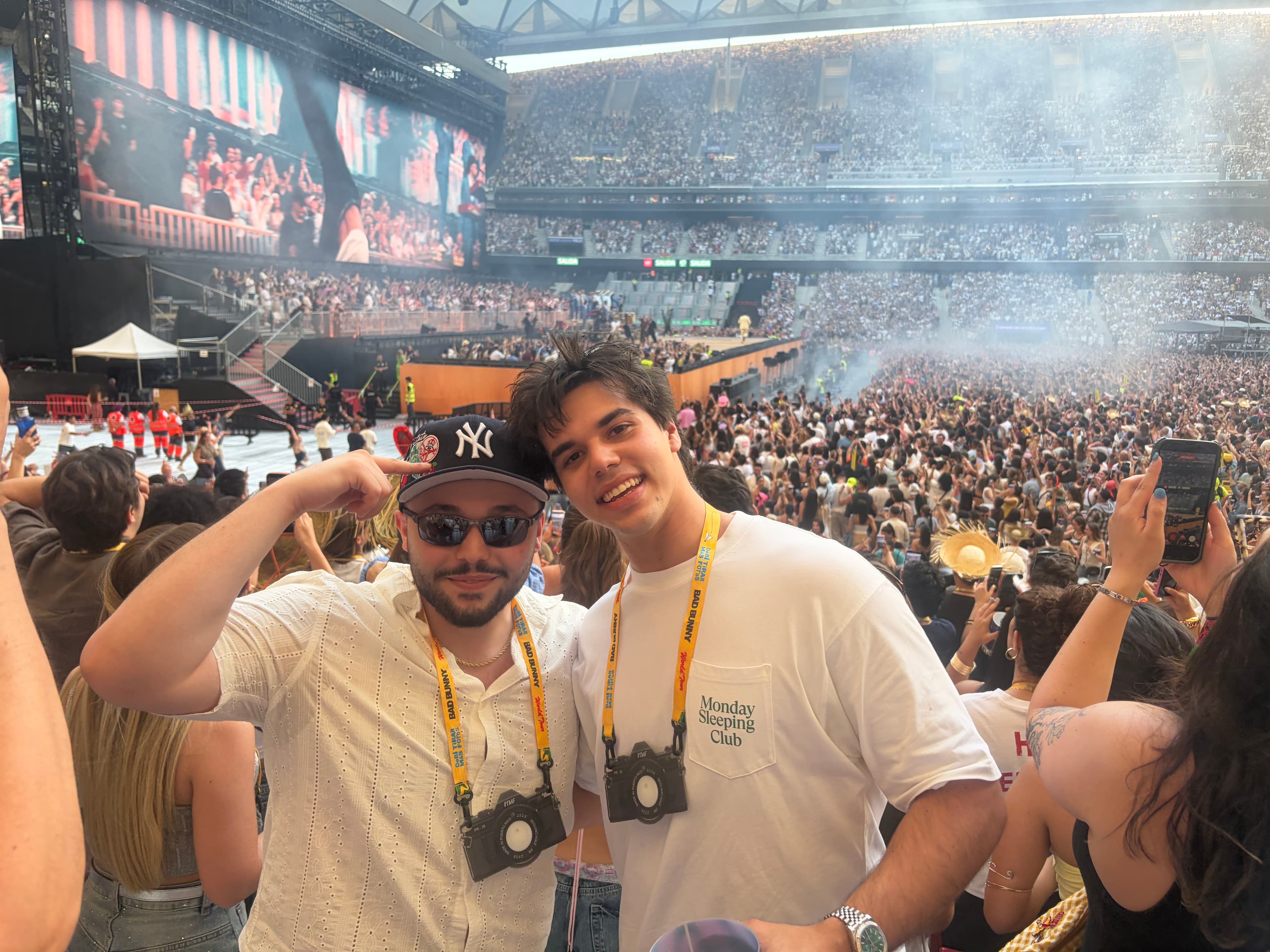 Lucas with friends at a live music event